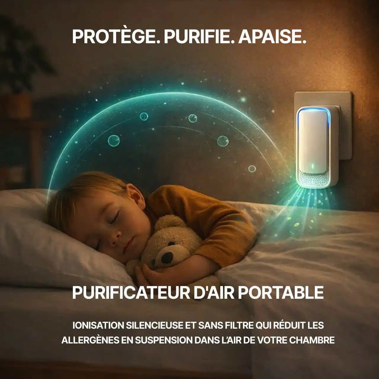 Purificateur D'Air Ioniseur Portable Sans Filtre