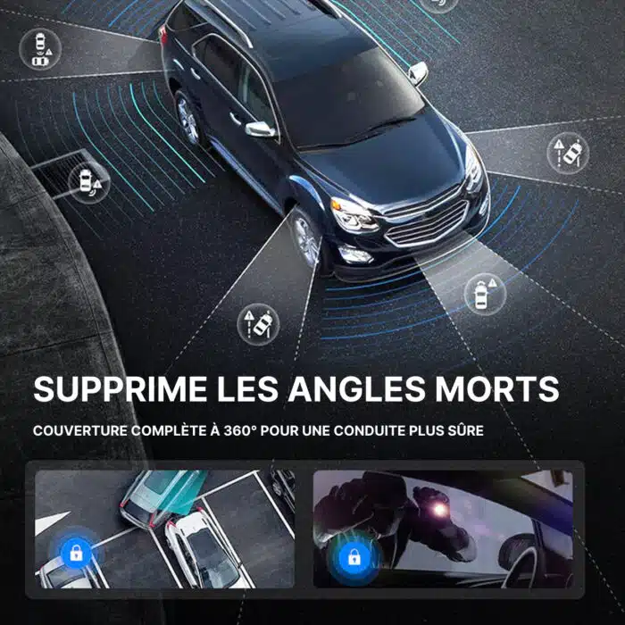 Dashcam Voiture 360° - Caméra Embarquée Avant Et Arrière