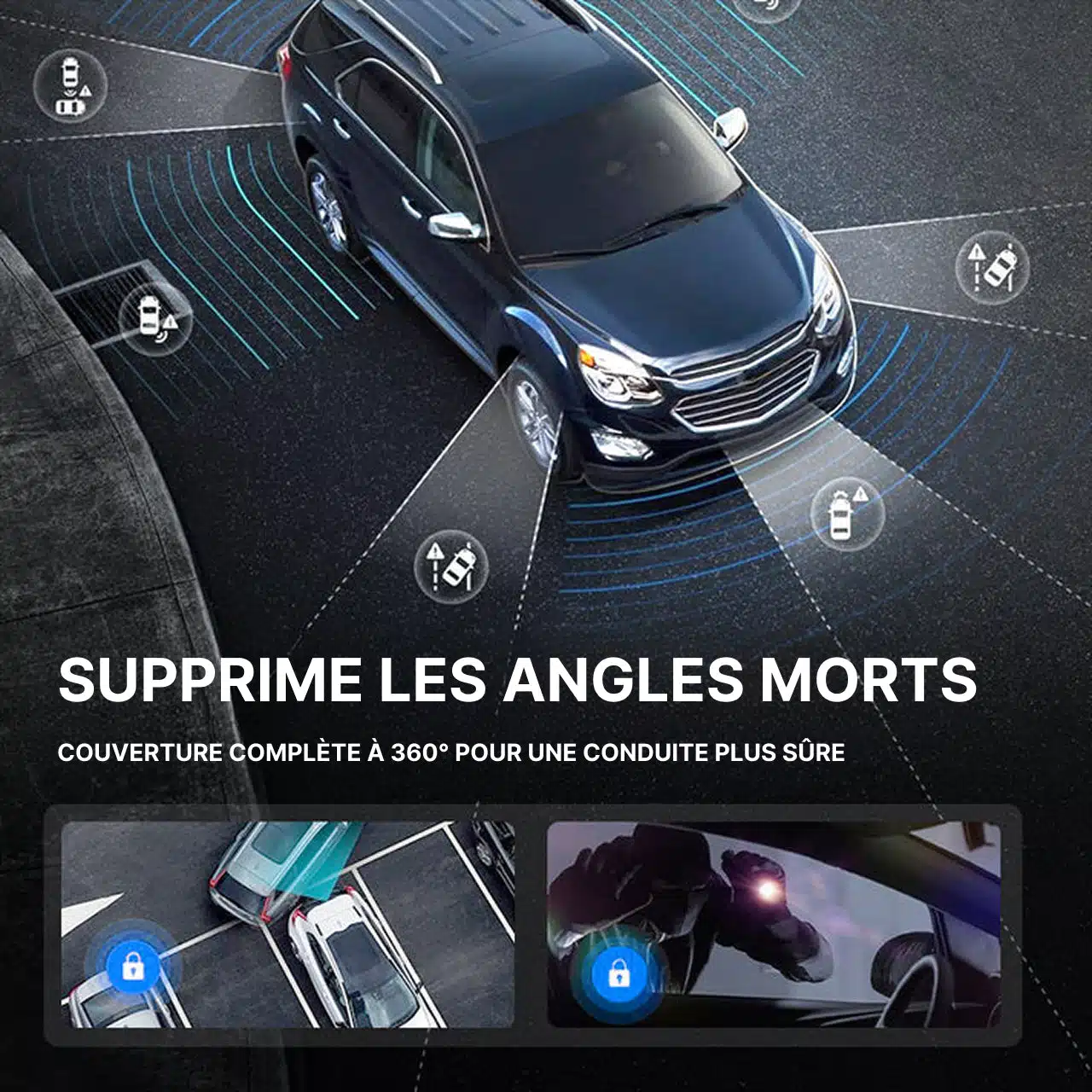Dashcam Voiture 360° - Caméra Embarquée Avant Et Arrière