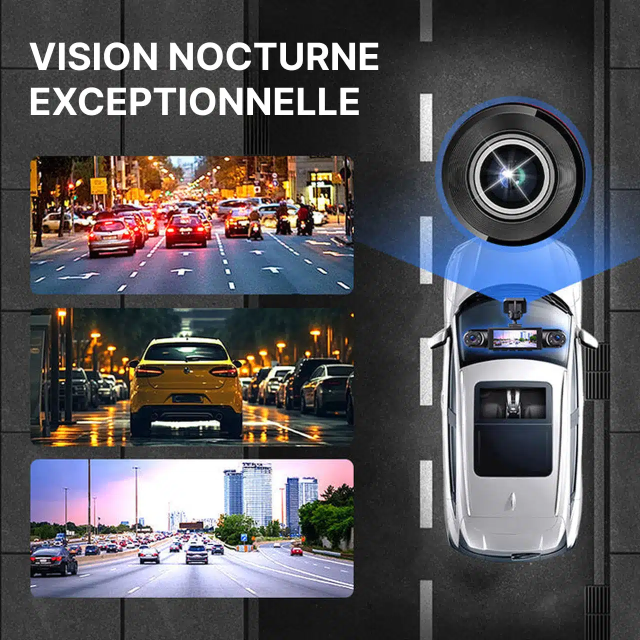 Dashcam Voiture 360° - Caméra Embarquée Avant Et Arrière