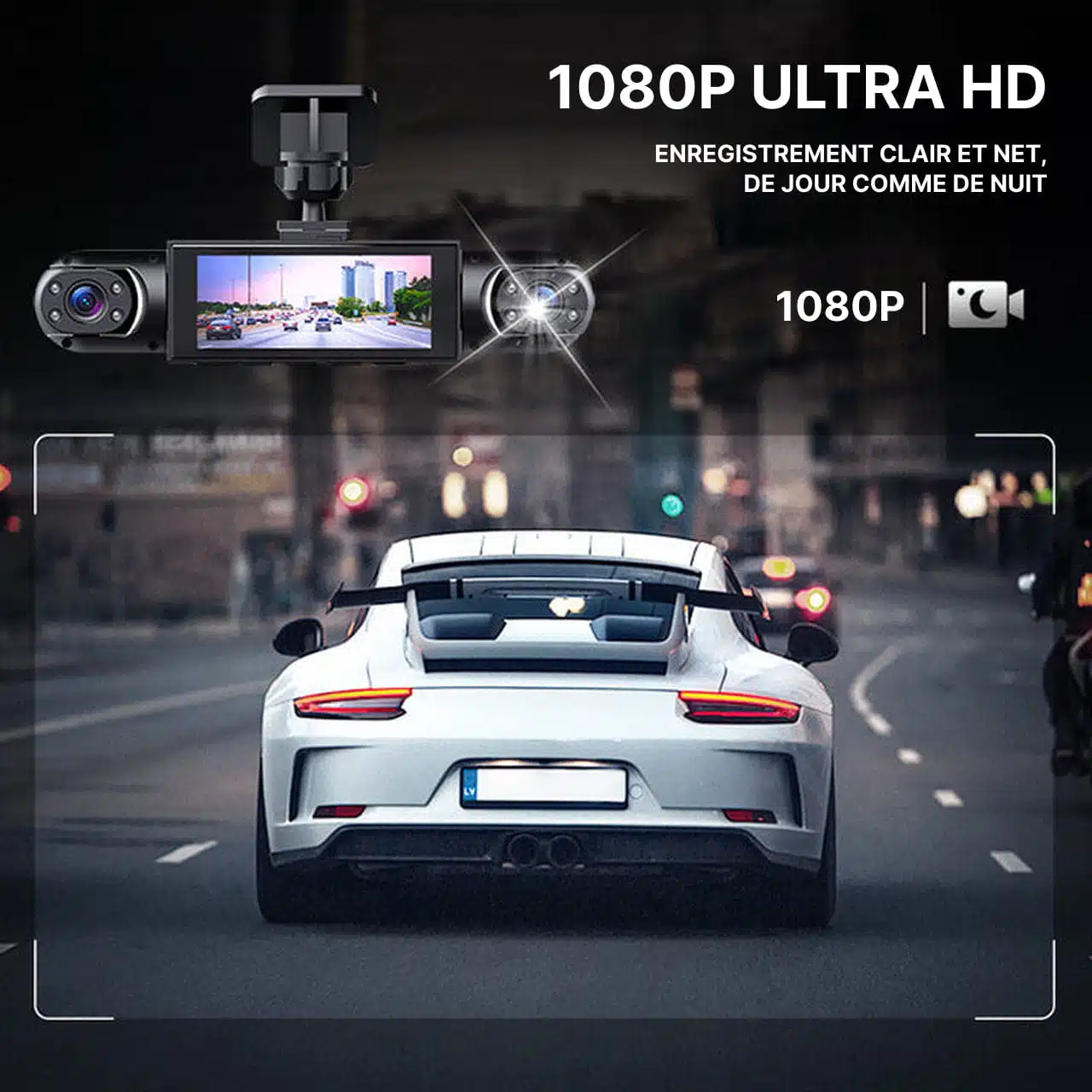 Dashcam Voiture 360° - Caméra Embarquée Avant Et Arrière