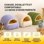 Panier Pour Chat Et Chien Chauffant En Forme De Niche