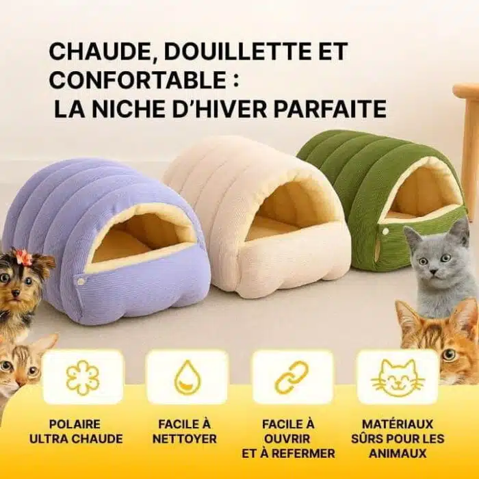Panier Pour Chat Et Chien Chauffant En Forme De Niche