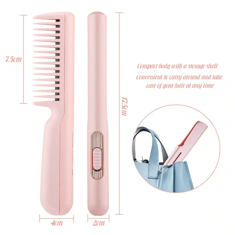 Peigne chauffant portable – Peigne électrique USB lisseur