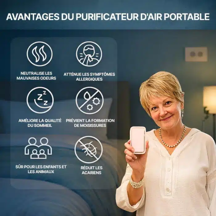 Purificateur D'Air Ioniseur Portable Sans Filtre
