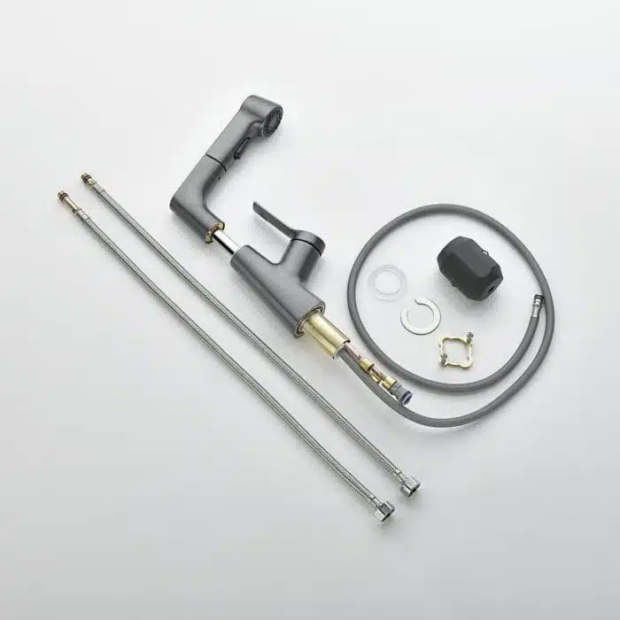 Robinet De Salle De Bain Avec Douchette Rotatif Et Rétractable