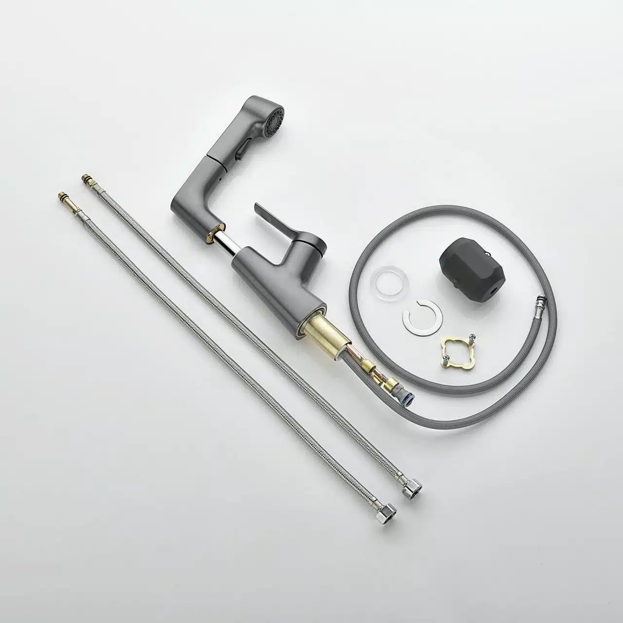 Robinet De Salle De Bain Avec Douchette Rotatif Et Rétractable