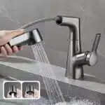 Robinet De Salle De Bain Avec Douchette Rotatif Et Rétractable