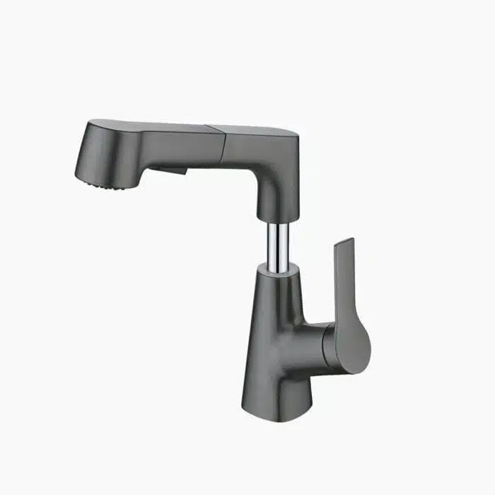 Robinet De Salle De Bain Avec Douchette Rotatif Et Rétractable