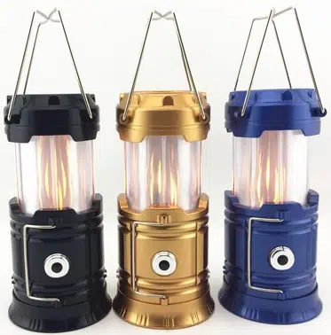 Lanterne De Camping 3-en-1 - Lampe De Poche LED Effet Flamme