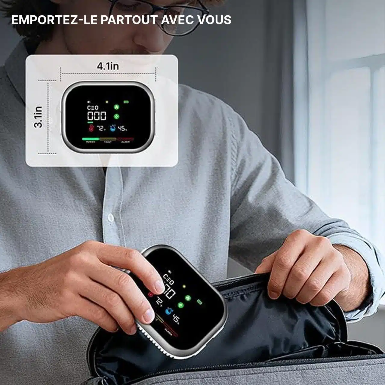 Détecteur De Monoxyde De Carbone Avec Alarme Écran LCD Température Et Humidité