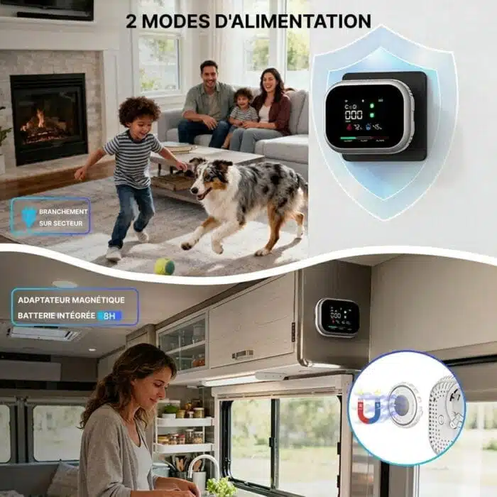 Détecteur De Monoxyde De Carbone Avec Alarme Écran LCD Température Et Humidité
