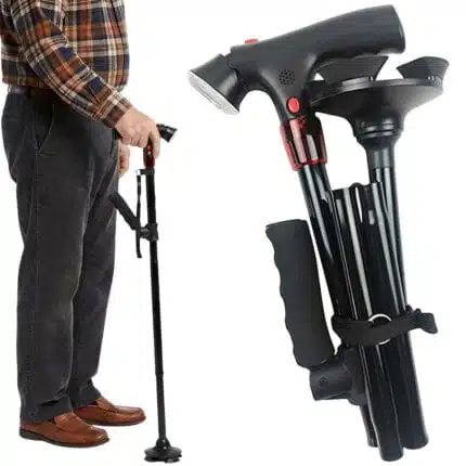 Canne De Marche Pliante Avec Lumière LED