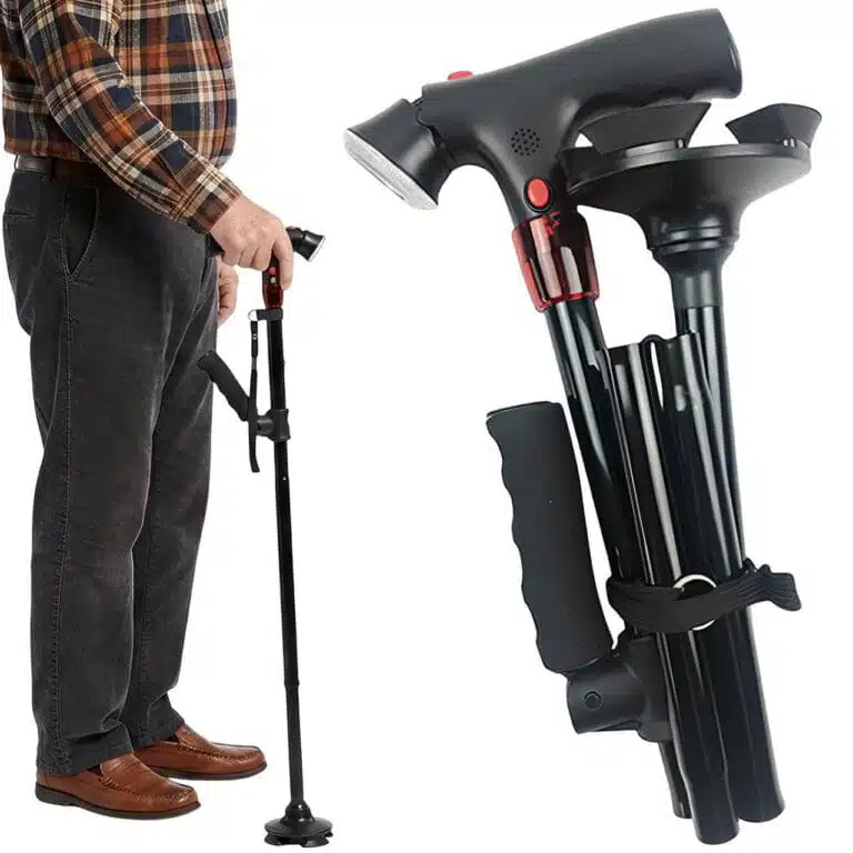 Canne De Marche Pliante Avec Lumière LED