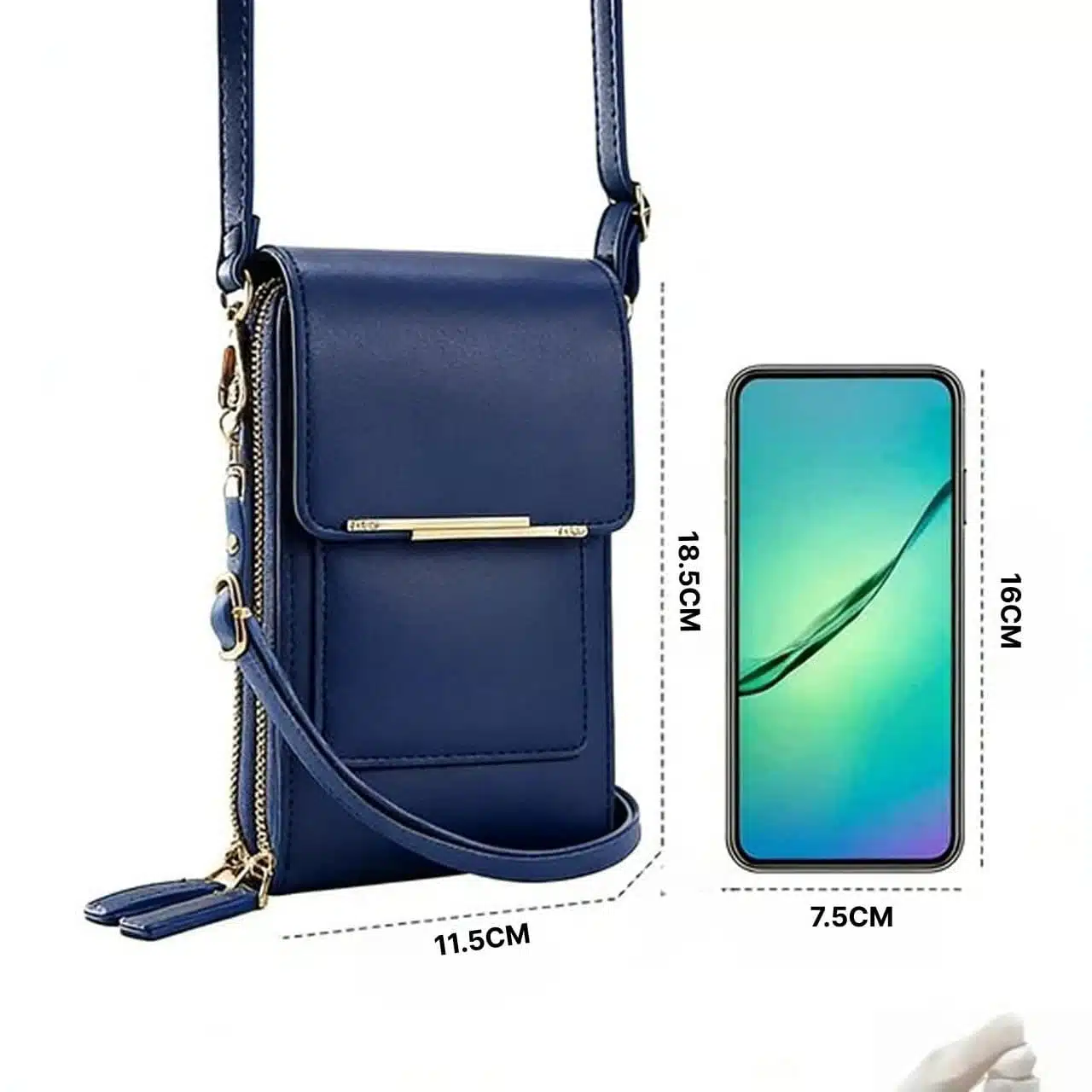 Sac Bandoulière Femme Pour Téléphone Porte-Cartes Avec Pochette Tactile