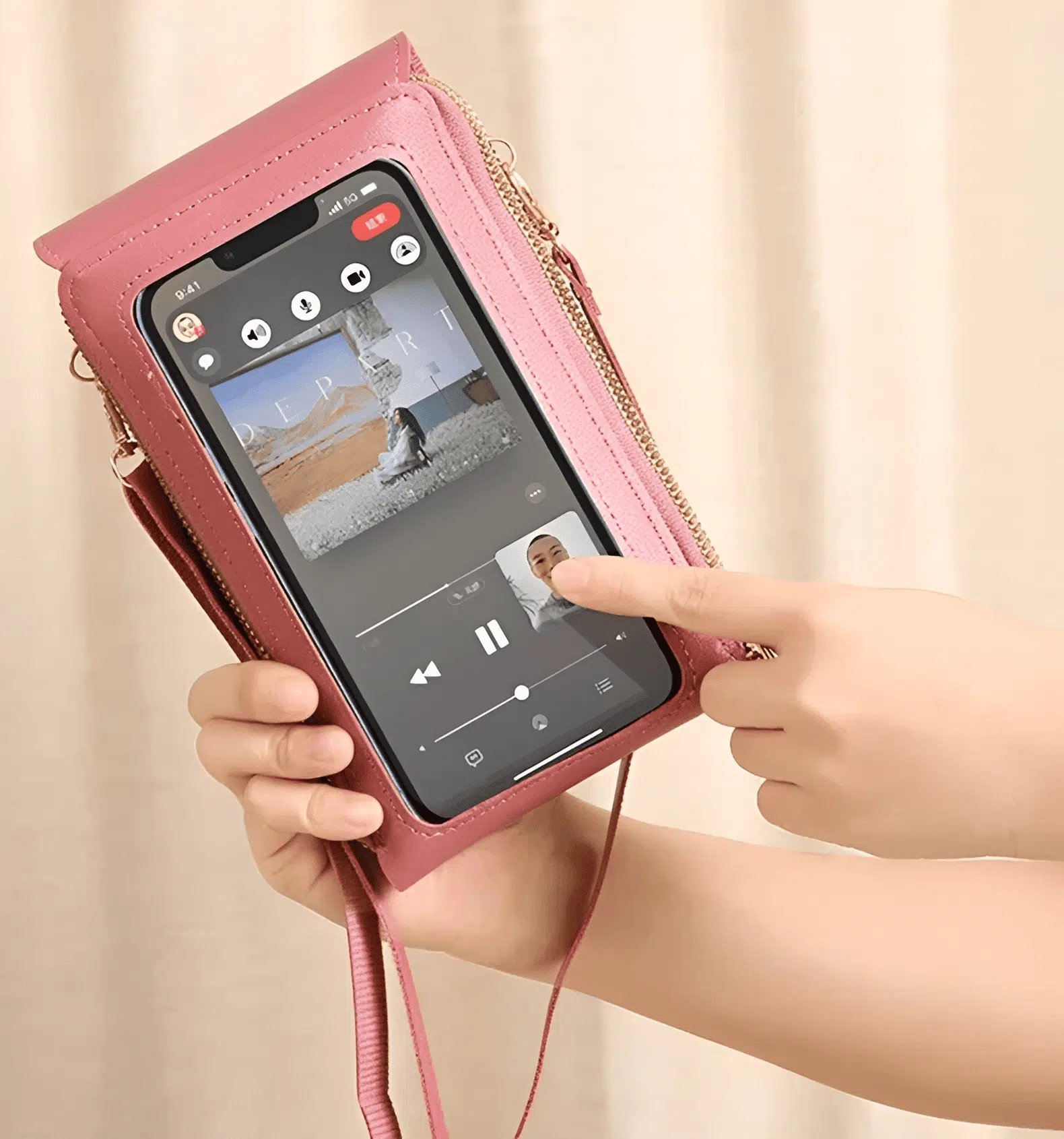 Sac Bandoulière Femme Pour Téléphone Porte-Cartes Avec Pochette Tactile