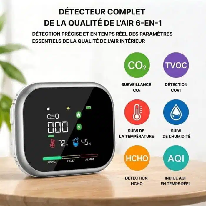 Détecteur De Monoxyde De Carbone Avec Alarme Écran LCD Température Et Humidité