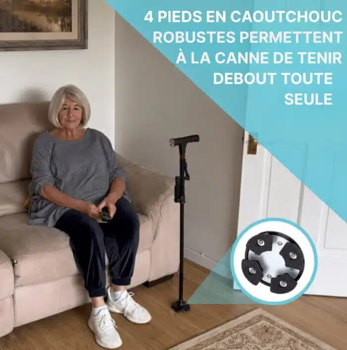 Canne De Marche Pliante Avec Lumière LED
