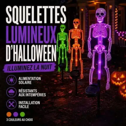Squelette Halloween Lumineux D'Extérieur