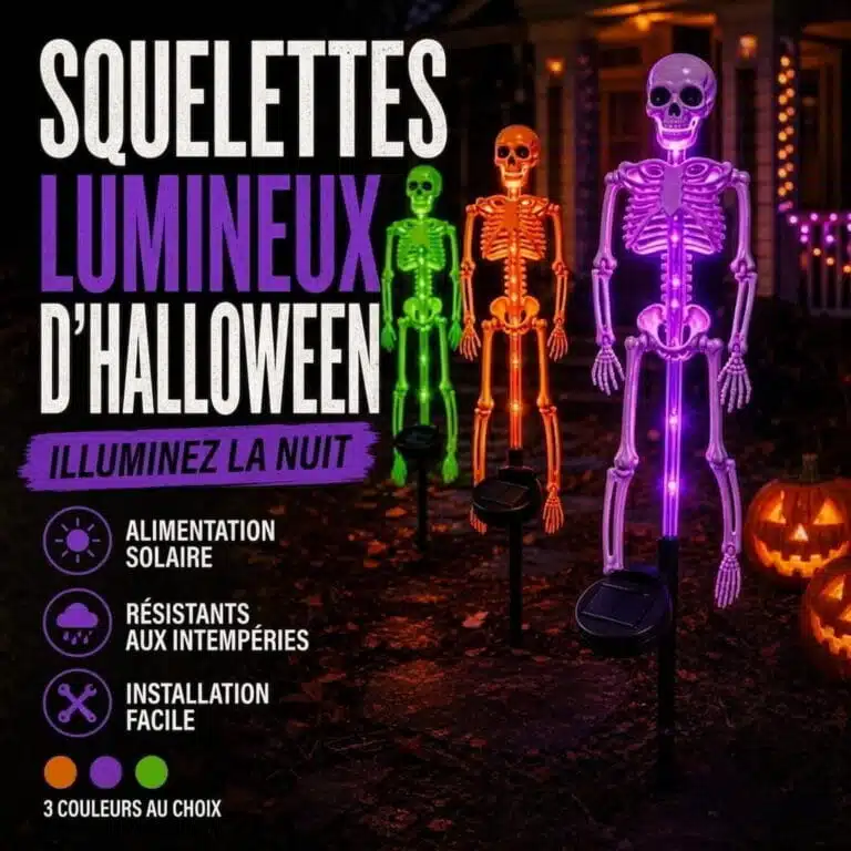 Squelette Halloween Lumineux D'Extérieur