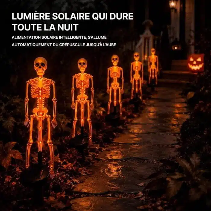 Squelette Halloween Lumineux D'Extérieur