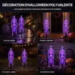 Squelette Halloween Lumineux D'Extérieur