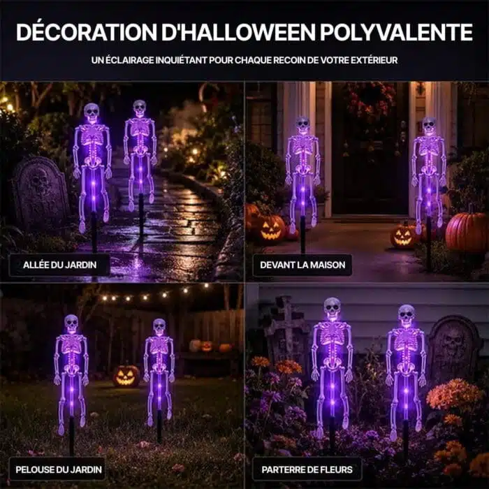 Squelette Halloween Lumineux D'Extérieur