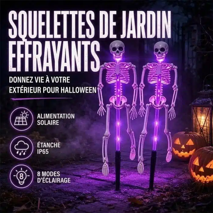 Squelette Halloween Lumineux D'Extérieur