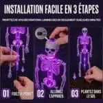 Squelette Halloween Lumineux D'Extérieur
