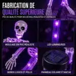 Squelette Halloween Lumineux D'Extérieur
