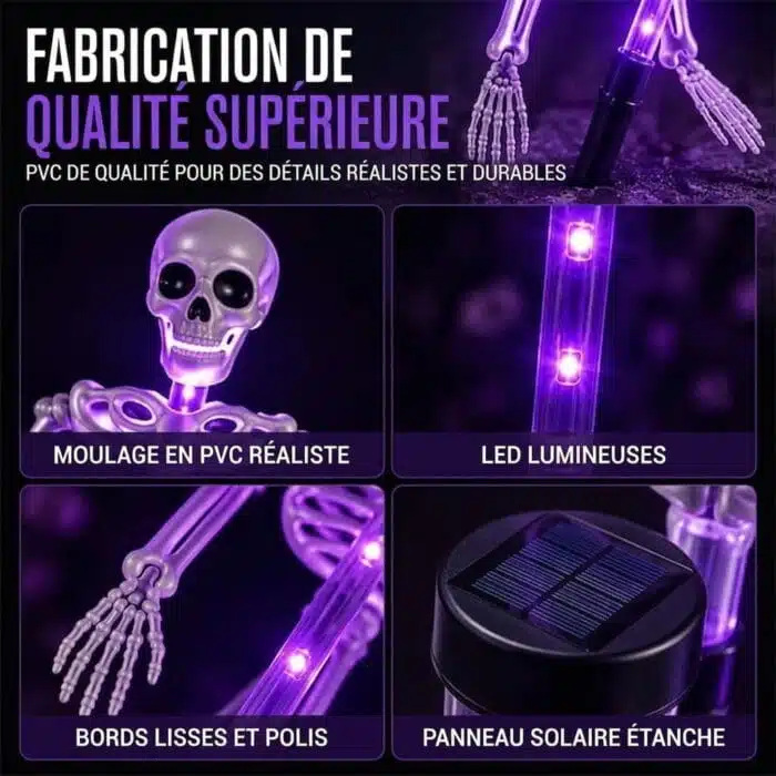 Squelette Halloween Lumineux D'Extérieur