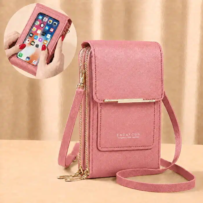 Sac Bandoulière Femme Pour Téléphone Porte-Cartes Avec Pochette Tactile