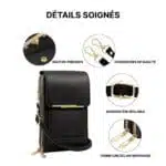 Sac Bandoulière Femme Pour Téléphone Porte-Cartes Avec Pochette Tactile