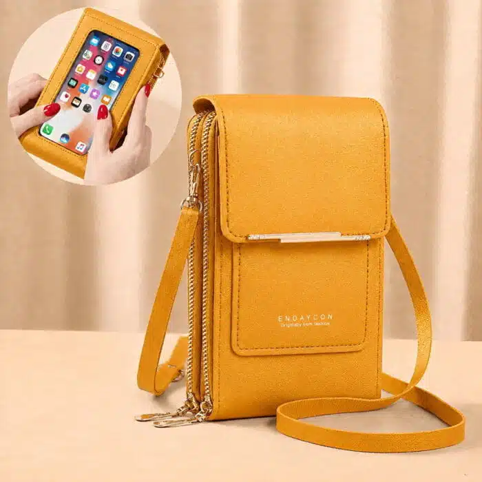 Sac Bandoulière Femme Pour Téléphone Porte-Cartes Avec Pochette Tactile