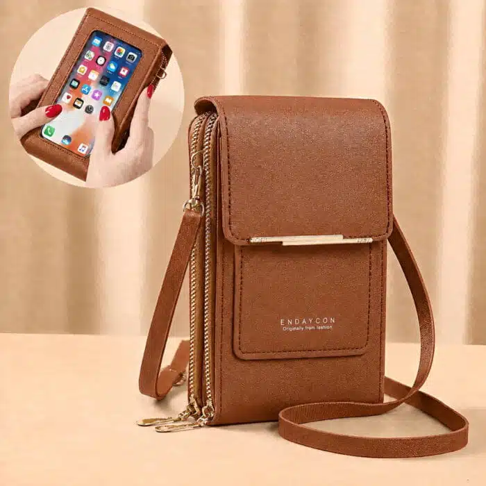 Sac Bandoulière Femme Pour Téléphone Porte-Cartes Avec Pochette Tactile