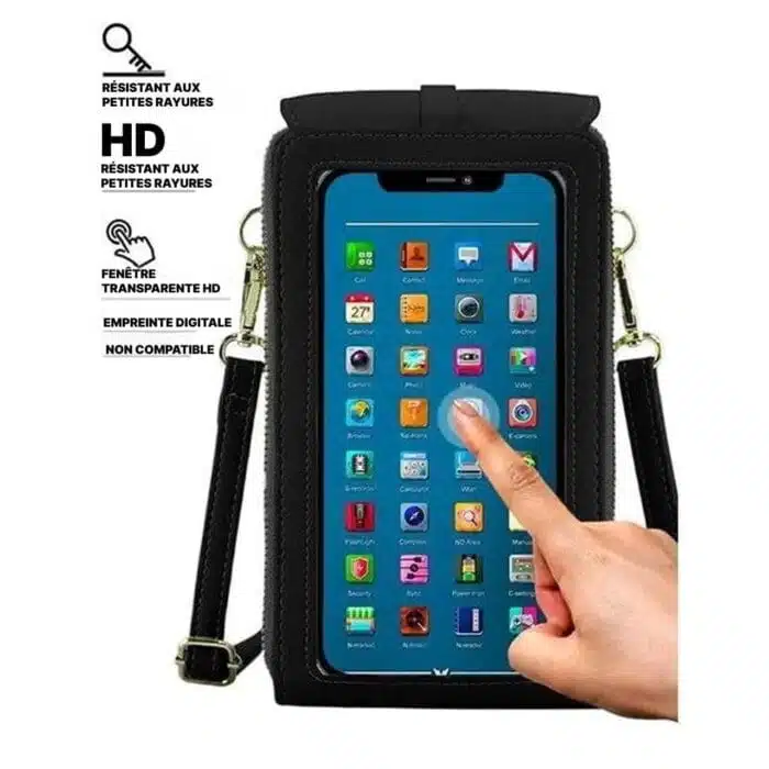 Sac Bandoulière Femme Pour Téléphone Porte-Cartes Avec Pochette Tactile