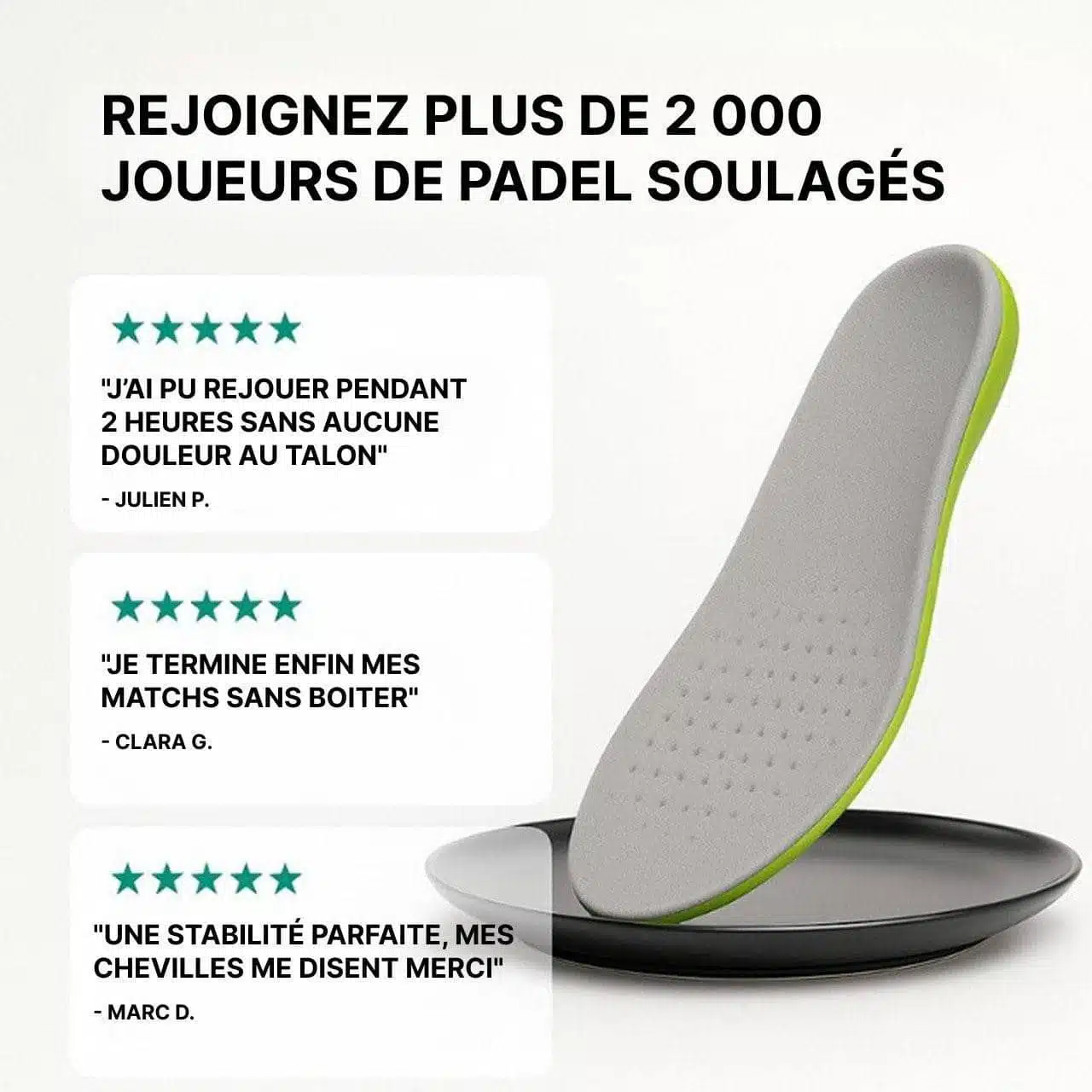 Semelles Padel Sport Amortissante Anti Choc EVA