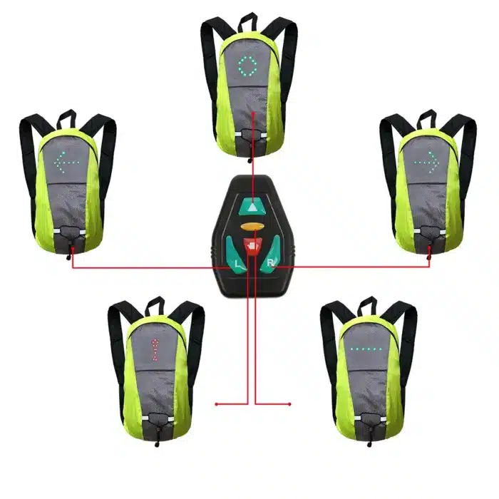 Sac à dos de vélo 15L avec clignotants LED