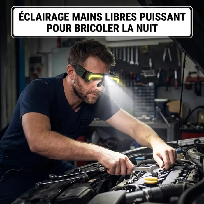 Lampes frontale à LED COB à induction, rechargeables TYPE-C