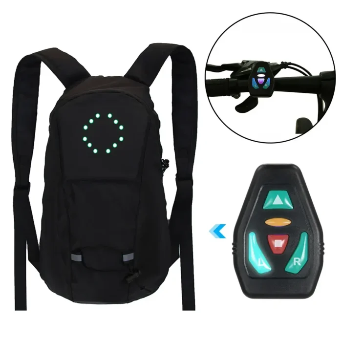 Sac à dos de vélo 15L avec clignotants LED
