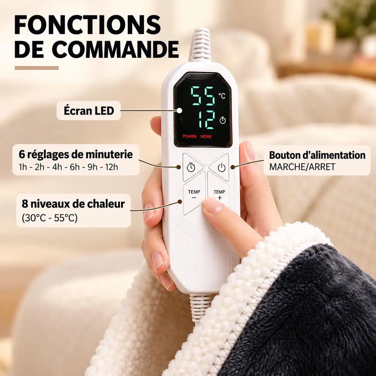 Couverture Chauffante Électrique À Manches