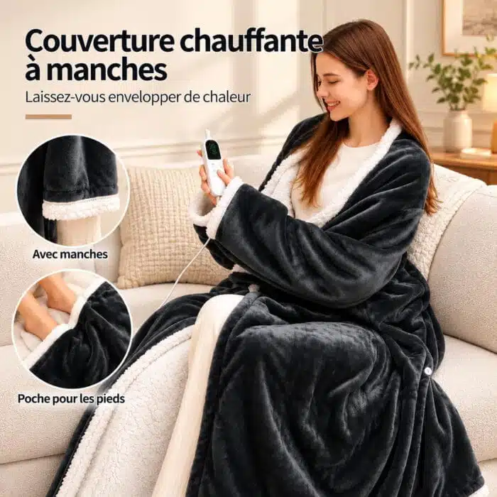 Couverture Chauffante Électrique À Manches