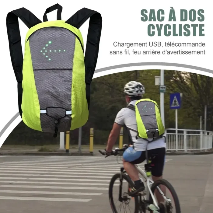 Sac à dos de vélo 15L avec clignotants LED