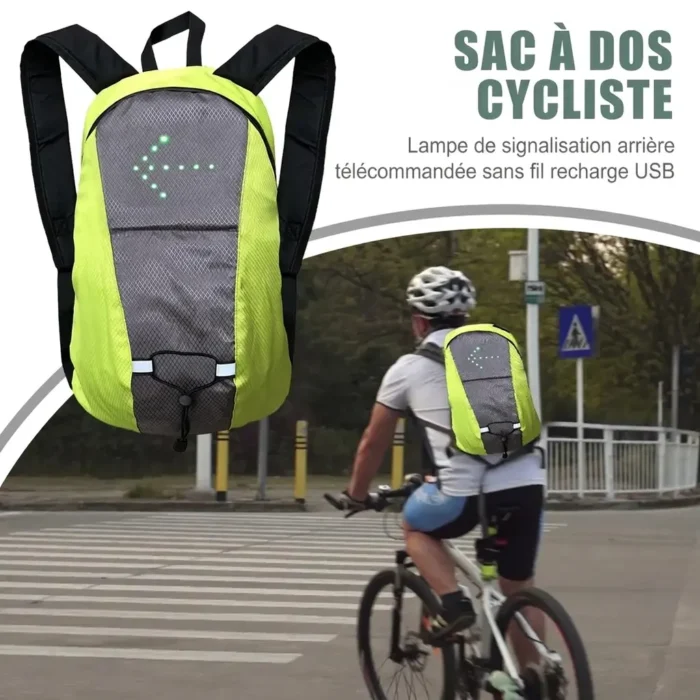 Sac à dos de vélo 15L avec clignotants LED